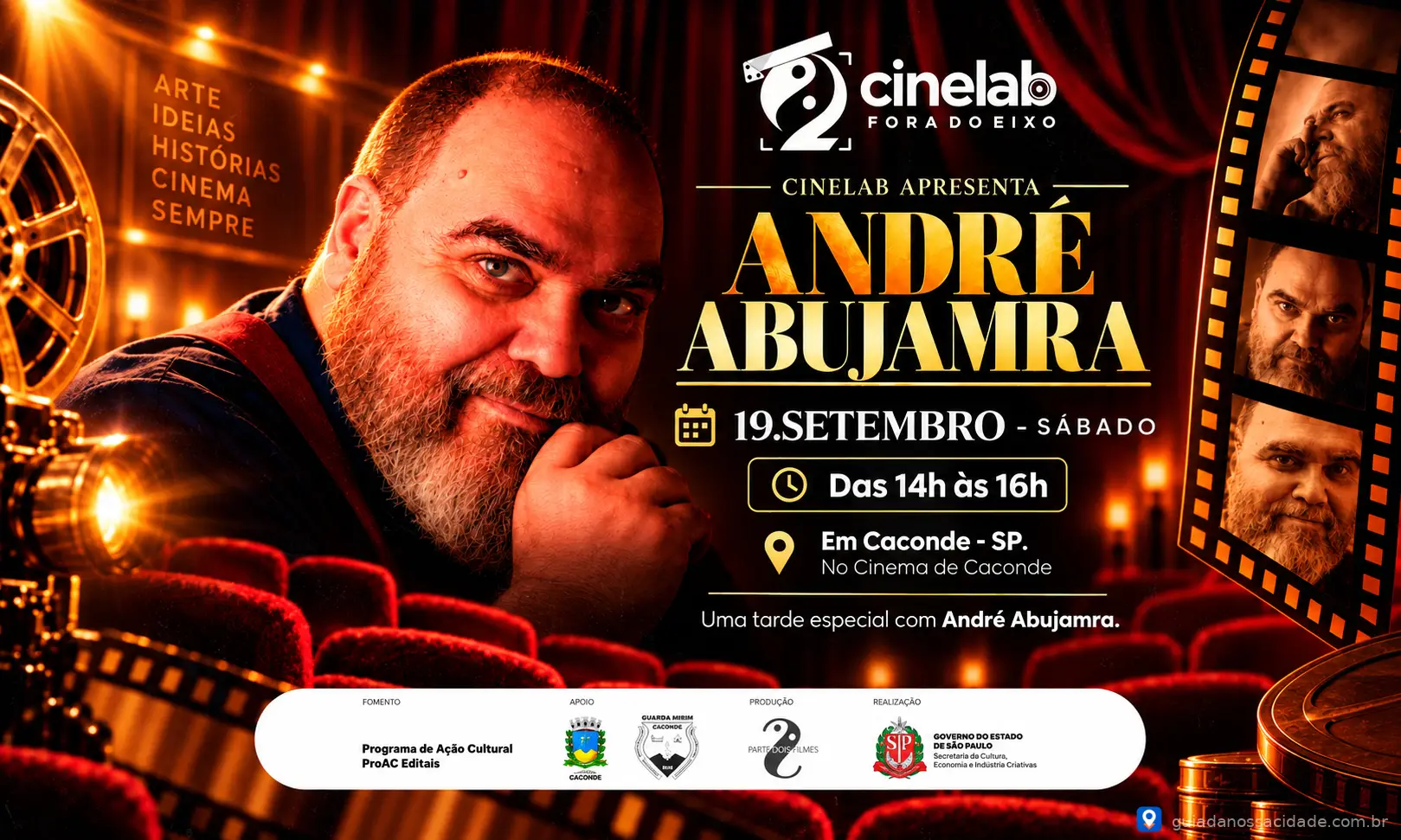 André Abujamra participa de aula gratuita sobre música e cinema em Caconde